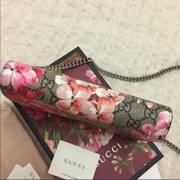 NEW: GUCCI GG supreme monogram blooms WALLET ON CHAIN (WOC) and CARD CASE only - Picture 7 of 13